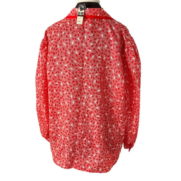 NWT NOS Vintage Lady Manhattan Red White Polyester Blouse 22W 1979-1983 - Picture 6 of 14